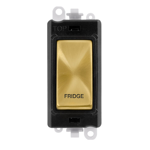 Scolmore GM2018BKSB-FD Gridpro Modules - Double Pole Switch - Printed Legend 20a Dp Switch Bk Sb "fridge"  Scolmore - Sparks Warehouse