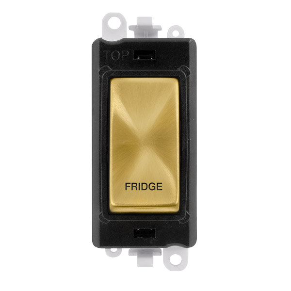 Scolmore GM2018BKSB-FD Gridpro Modules - Double Pole Switch - Printed Legend 20a Dp Switch Bk Sb "fridge"  Scolmore - Sparks Warehouse