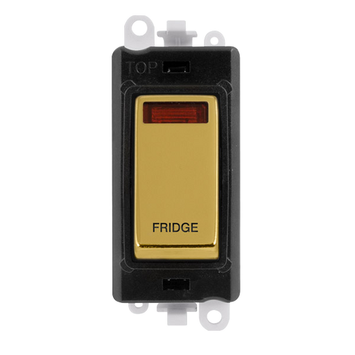 Scolmore GM2018NBKBR-FD Gridpro Modules - Double Pole Switch - Printed Legend 20a Dp Switch+n Bk Br "fridge"  Scolmore - Sparks Warehouse