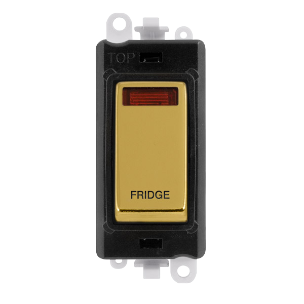 Scolmore GM2018NBKBR-FD Gridpro Modules - Double Pole Switch - Printed Legend 20a Dp Switch+n Bk Br "fridge"  Scolmore - Sparks Warehouse