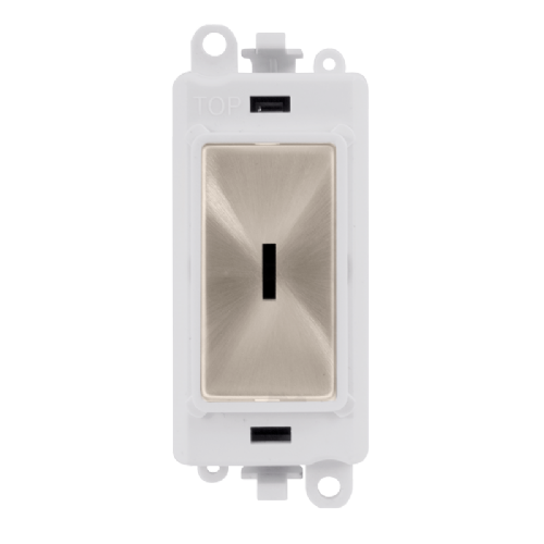 Scolmore GM2029PWBS -  20AX Intermediate Keyswitch Module - White - Brushed Stainless GridPro Scolmore - Sparks Warehouse