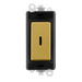 Scolmore GM2046BKBR -  20AX Double Pole Keyswitch Module - Black - Polished Brass GridPro Scolmore - Sparks Warehouse