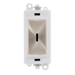 Scolmore GM2046PWBS -  20AX Double Pole Keyswitch Module - White - Brushed Stainless GridPro Scolmore - Sparks Warehouse