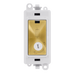 Scolmore GM2047-LPWSB -  13A Fused (Lockable) Module - White - Satin Brass GridPro Scolmore - Sparks Warehouse