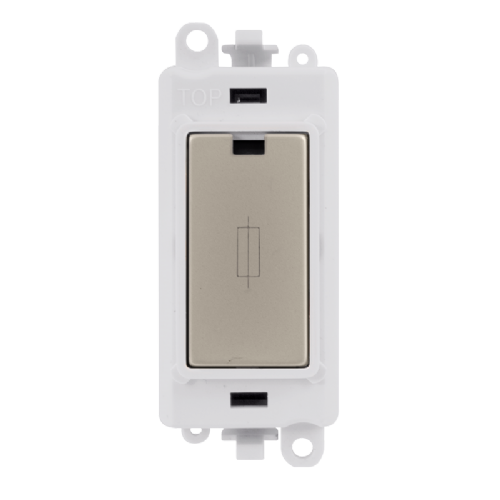 Scolmore GM2047PWPN -  13A Fused Module - White - Pearl Nickel GridPro Scolmore - Sparks Warehouse