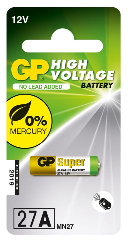 GP BATTERIES - GP Alkaline High Voltage 27A card of 1