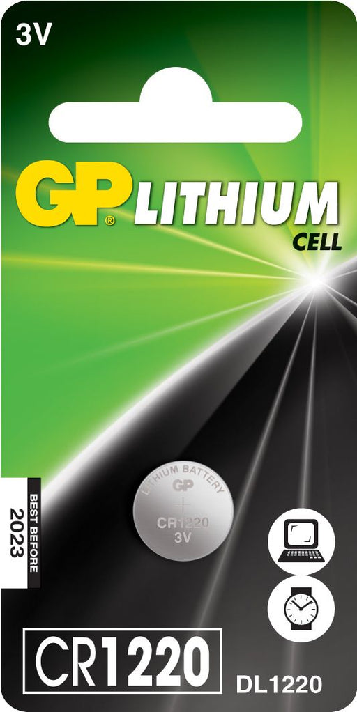 GP BATTERIES - GP Lithium Button Cell CR1220 card of 1