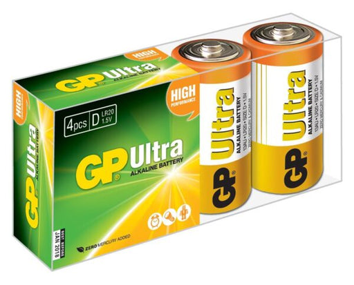 GP BATTERIES - GP D Battery Ultra Alkaline Box of 4