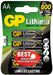 GP BATTERIES - GP AA Lithium Battery card of 4