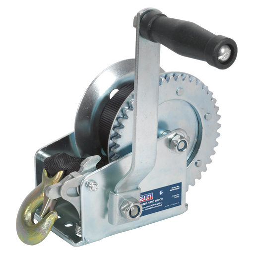 Sealey - GWW1200M Geared Hand Winch 540kg Capacity with Webbing Strap Janitorial / Garden & Leisure Sealey - Sparks Warehouse
