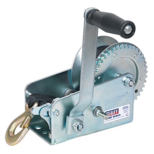 Sealey - GWW2000M Geared Hand Winch 900kg Capacity with Webbing Strap Janitorial / Garden & Leisure Sealey - Sparks Warehouse