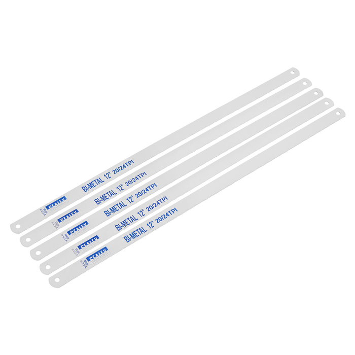 Sealey - HSB/5 300mm Bi-Metal 20/24tpi Vari-Pitch Hacksaw Blade - Pack of 5 Power Tool Accessories Sealey - Sparks Warehouse