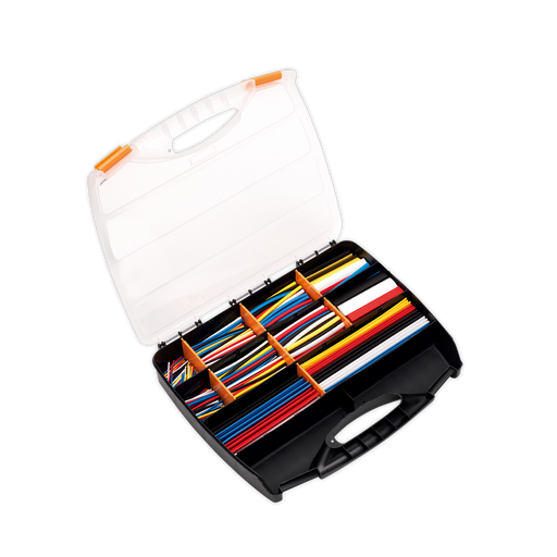 Sealey - HST590MC Heat Shrink Tubing Assortment 590pc Mixed Colours 50, 100, 150 & 200mm Consumables Sealey - Sparks Warehouse