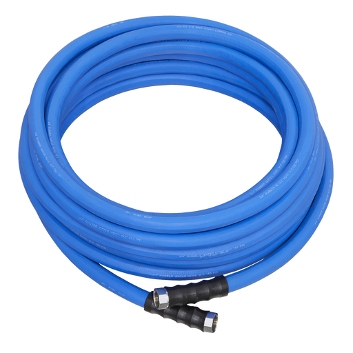 Sealey - HWH15M Hot & Cold Rubber Water Hose Hex Ø19mm 15m Heavy-Duty Janitorial, Material Handling & Leisure Sealey - Sparks Warehouse