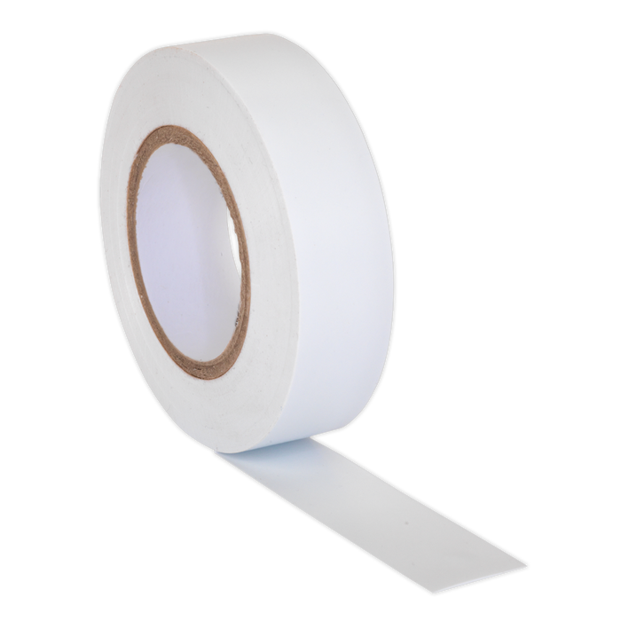 Sealey - ITWHT10 PVC Insulating Tape 19mm x 20m White Pack of 10 Consumables Sealey - Sparks Warehouse