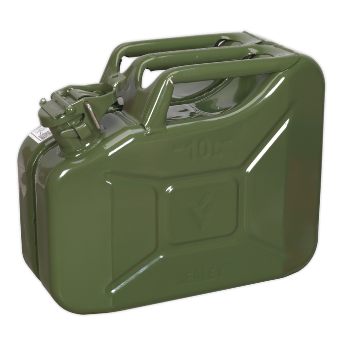 Sealey - JC10G Jerry Can 10ltr - Green Lubrication Sealey - Sparks Warehouse