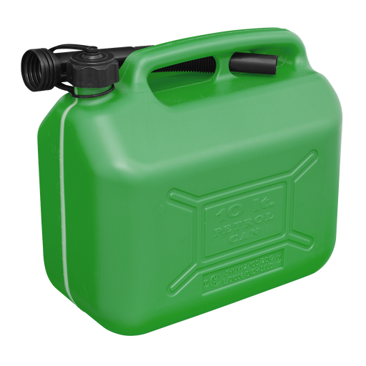 Sealey - JC10PG Fuel Can 10L - Green Lubrication Sealey - Sparks Warehouse