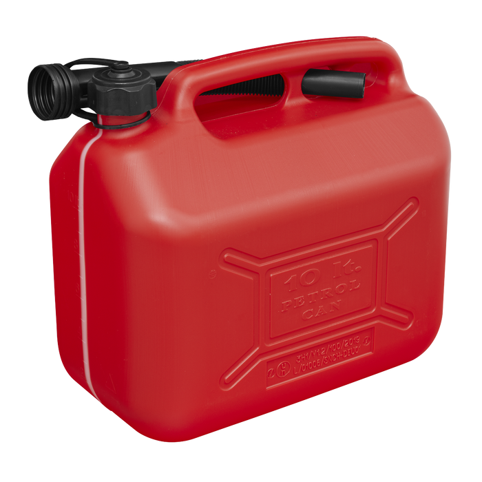 Sealey - JC10PR Fuel Can 10L - Red Lubrication Sealey - Sparks Warehouse