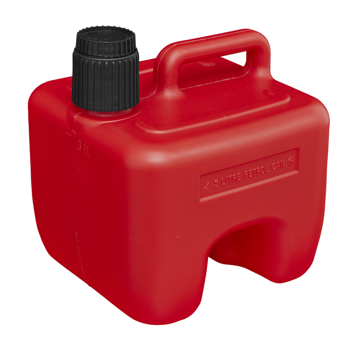 Sealey - JC3R Stackable Fuel Can 3L - Red Lubrication Sealey - Sparks Warehouse