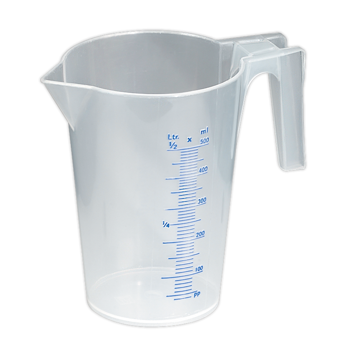 Sealey - JT0500 Measuring Jug Translucent 0.5ltr Lubrication Sealey - Sparks Warehouse