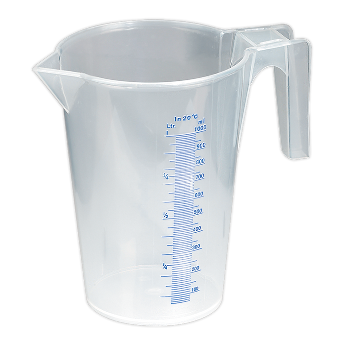 Sealey - JT1000 Measuring Jug Translucent 1ltr Lubrication Sealey - Sparks Warehouse