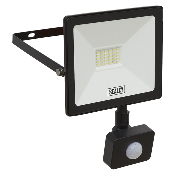 Sealey - LED112PIR Extra Slim Floodlight with PIR Sensor 20W SMD LED Lighting & Power Sealey - Sparks Warehouse
