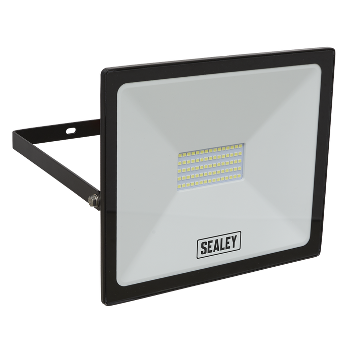 Sealey - LED113 Extra Slim Floodlight with Wall Bracket 50W SMD LED 230V Lighting & Power Sealey - Sparks Warehouse