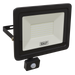 Sealey - LED115PIR Extra Slim Floodlight with PIR Sensor 100W SMD LED Lighting & Power Sealey - Sparks Warehouse