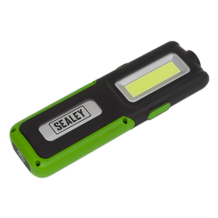 Sealey - LED318G Rechargeable Inspection Lamp Green 5W COB + 3W LED + Power Bank Lighting & Power Sealey - Sparks Warehouse