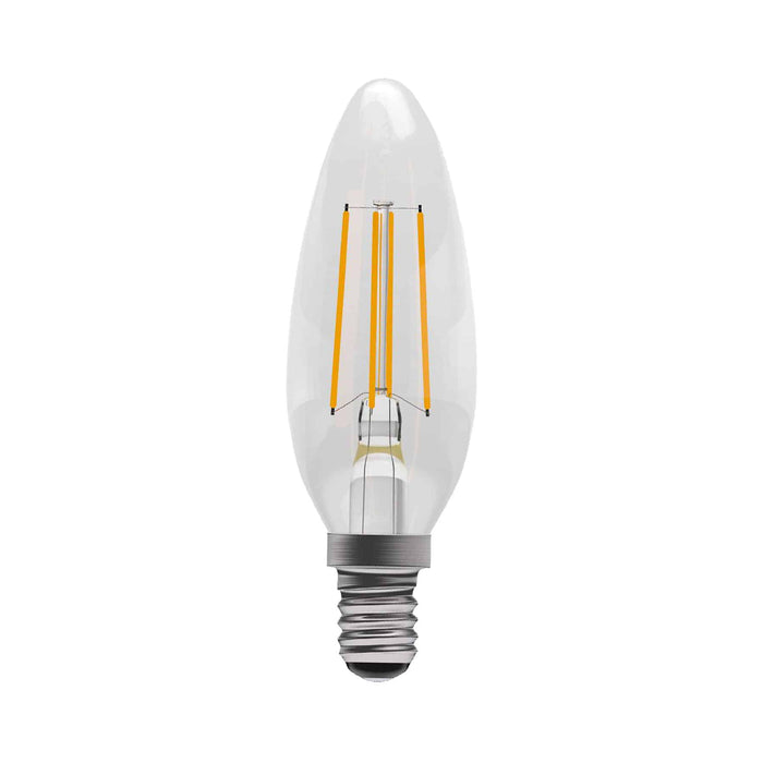Bell 60112 Dimmable 4W LED SES Small Edison Screw E14 Candle Cool White 4000K
 470lm Clear Light Bulb
