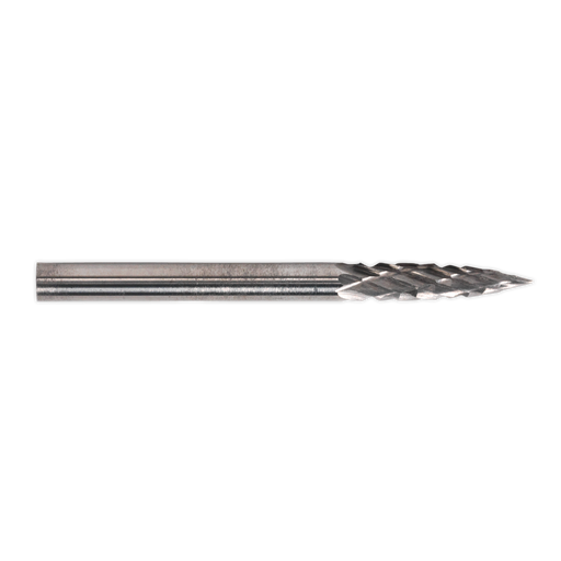 Sealey - MCB005 Micro Carbide Burr Pointed Tree 3mm Pack of 3 Consumables Sealey - Sparks Warehouse