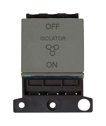 Scolmore MD020BN - Ingot 10A 3 Pole Fan Isolation Switch Module - Black Nickel MiniGrid Scolmore - Sparks Warehouse