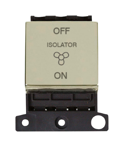 Scolmore MD020BR - Ingot 10A 3 Pole Fan Isolation Switch Module - Brass MiniGrid Scolmore - Sparks Warehouse