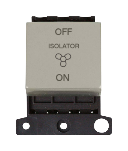 Scolmore MD020PN - Ingot 10A 3 Pole Fan Isolation Switch Module - Pearl Nickel MiniGrid Scolmore - Sparks Warehouse