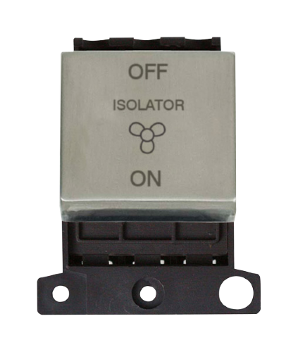 Scolmore MD020SS - Ingot 10A 3 Pole Fan Isolation Switch Module - Stainless Steel MiniGrid Scolmore - Sparks Warehouse