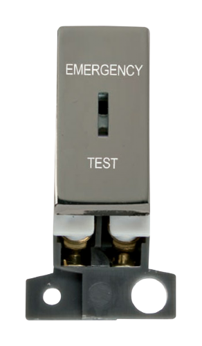 Scolmore MD029BN - 13A Resistive DP Ingot Keyswitch “Emergency Test” - Black Nickel MiniGrid Scolmore - Sparks Warehouse