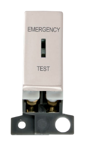 Scolmore MD029PN - 13A Resistive DP Ingot Keyswitch “Emergency Test” - Pearl Nickel MiniGrid Scolmore - Sparks Warehouse