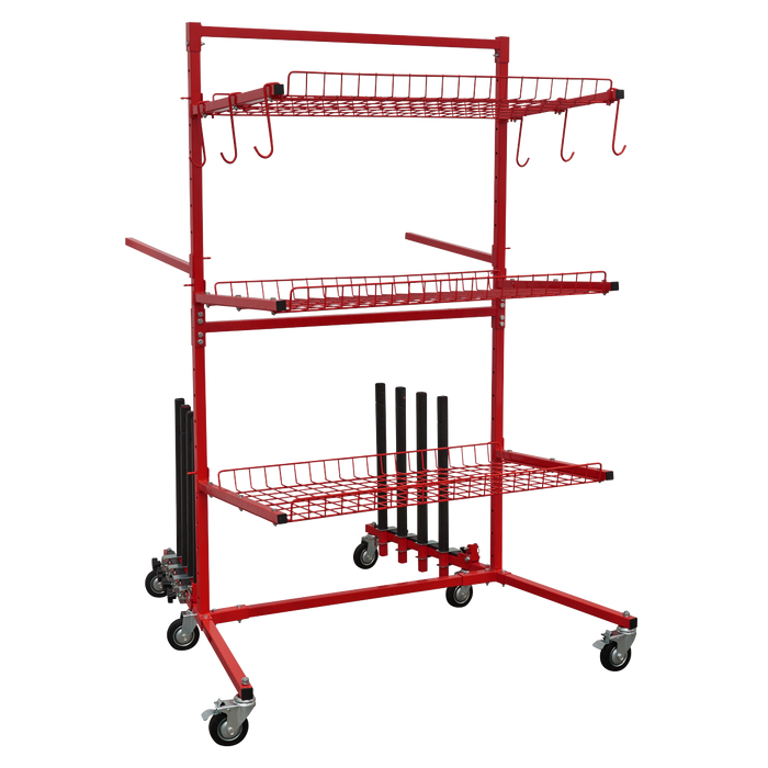 Sealey - Parts Cart with Panel Train Bodyshop Sealey - Sparks Warehouse