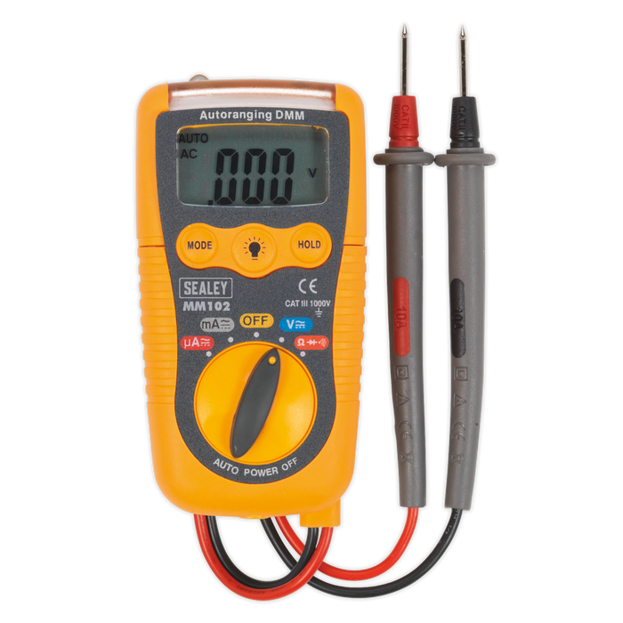 Sealey - MM102 Professional Auto-Ranging Digital Multimeter Vehicle Service Tools Sealey - Sparks Warehouse