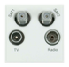 Scolmore MM440WH - Quad TV,  Radio,  Sat 1 And Sat 2 - Polar White New Media Scolmore - Sparks Warehouse