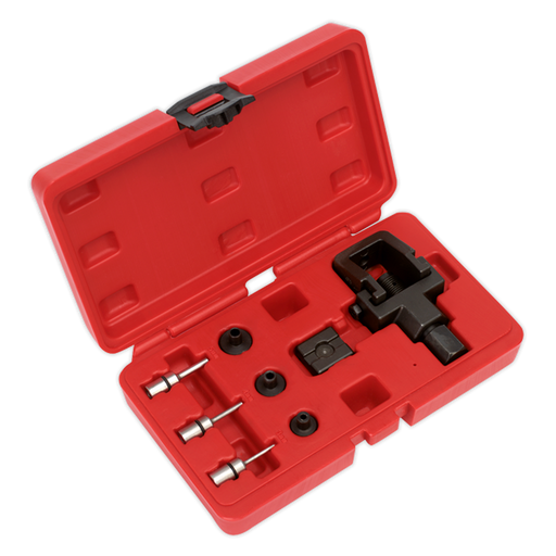 Sealey - MS025 Heavy-Duty Motorcycle Chain Splitter & Riveting Tool Set Motorcycle Tools Sealey - Sparks Warehouse