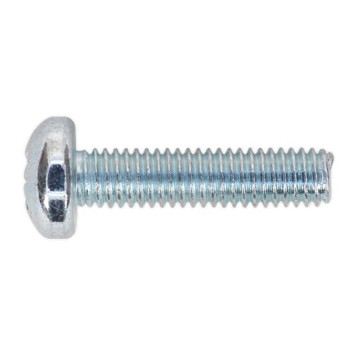 Sealey - MSP625 Machine Screw M6 x 25mm Pan Head Pozi Zinc DIN 7985z Pack of 50 Consumables Sealey - Sparks Warehouse