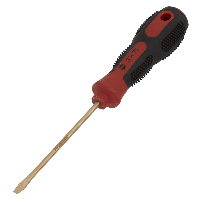 Sealey - NS092 Screwdriver Slotted 3 x 75mm Non-Sparking Hand Tools Sealey - Sparks Warehouse