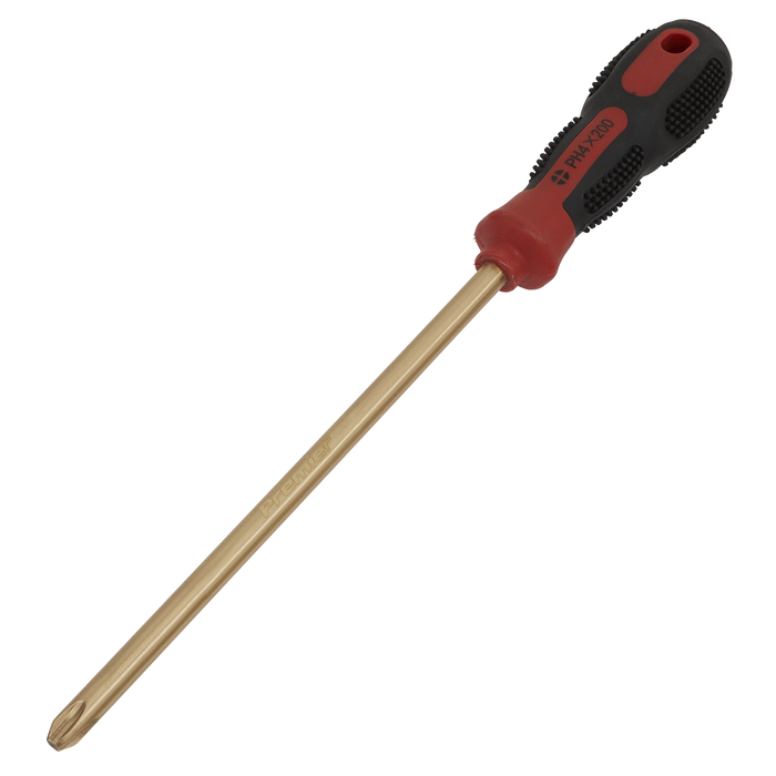 Sealey - NS099 Screwdriver Phillips #4 x 200mm Non-Sparking Hand Tools Sealey - Sparks Warehouse