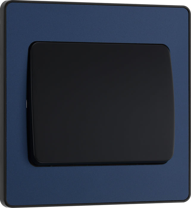 BG Evolve - PCDDB12WB - Matt Blue (Black) Single Light Switch, 20A 16AX, 2 Way, Wide Rocker BG - Evolve - Screwless Matt Blue BG - Sparks Warehouse