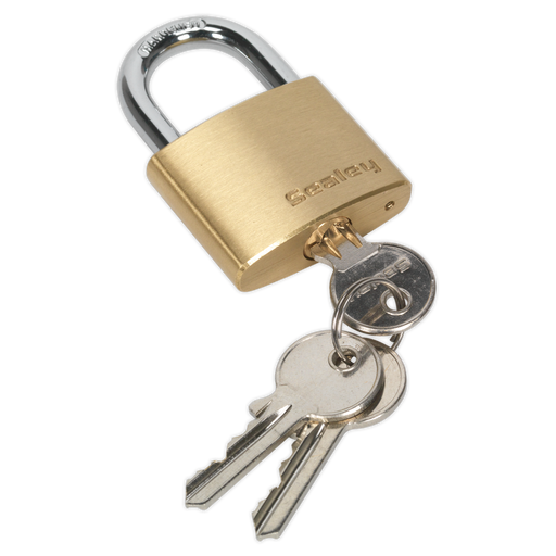 Sealey - PL101 Brass Body Padlock 40mm Storage & Workstations Sealey - Sparks Warehouse