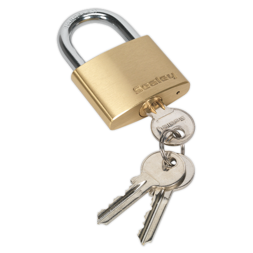 Sealey - PL102 Brass Body Padlock 50mm Storage & Workstations Sealey - Sparks Warehouse