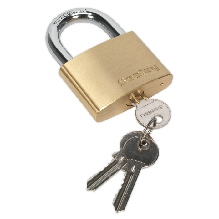 Sealey - PL103 Brass Body Padlock 60mm Storage & Workstations Sealey - Sparks Warehouse