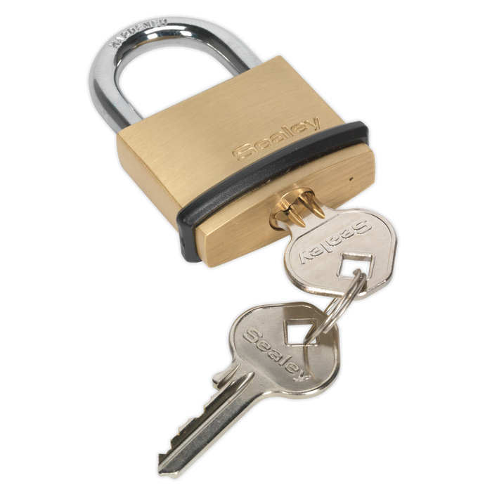 Sealey - PL201 Brass Body Padlock 40mm Storage & Workstations Sealey - Sparks Warehouse