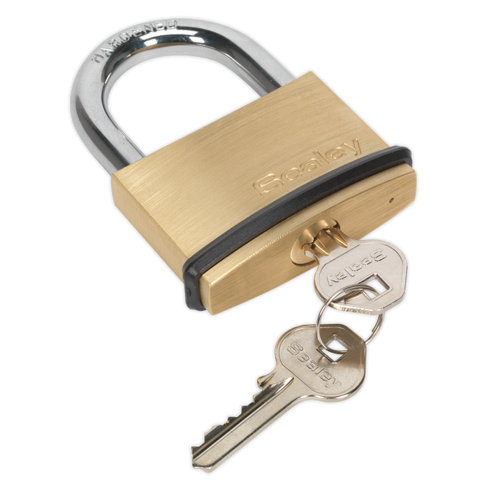 Sealey - PL203 Brass Body Padlock 60mm Storage & Workstations Sealey - Sparks Warehouse